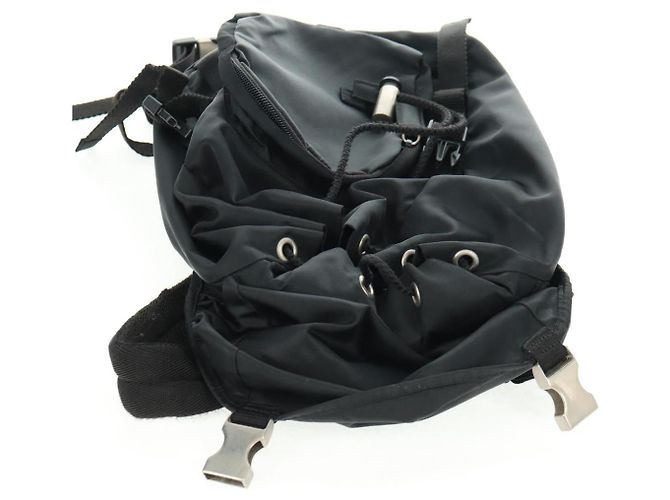 PRADA Backpack Nylon Black Silver Auth bs31838 Silvery - view 23
