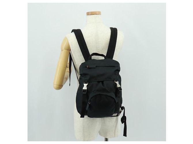 PRADA Backpack Nylon Black Silver Auth bs31838 Silvery - view 27