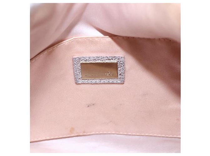 FENDI Zucchino Canvas Handtasche Silber Auth 160139 - Ansicht 19