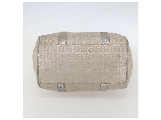 FENDI Zucchino Canvas Handtasche Silber Auth 160139 - Ansicht 5