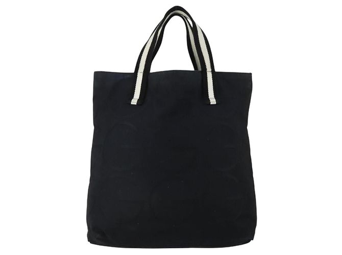 Borsa a Mano Gucci GG Canvas Sherry Line Nera 123439 Auth SW1801 Nero - vista 2