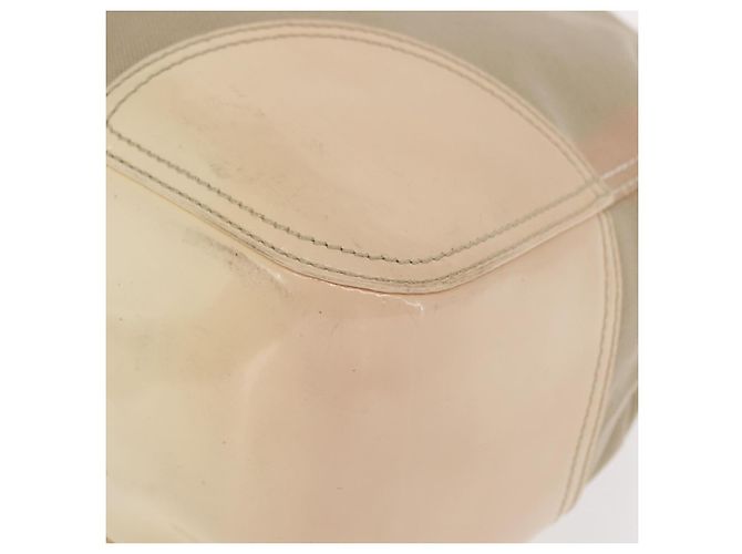 PRADA Tote Bag aus Canvas und Leder Beige Silber Authentisch 160268 - Ansicht 14
