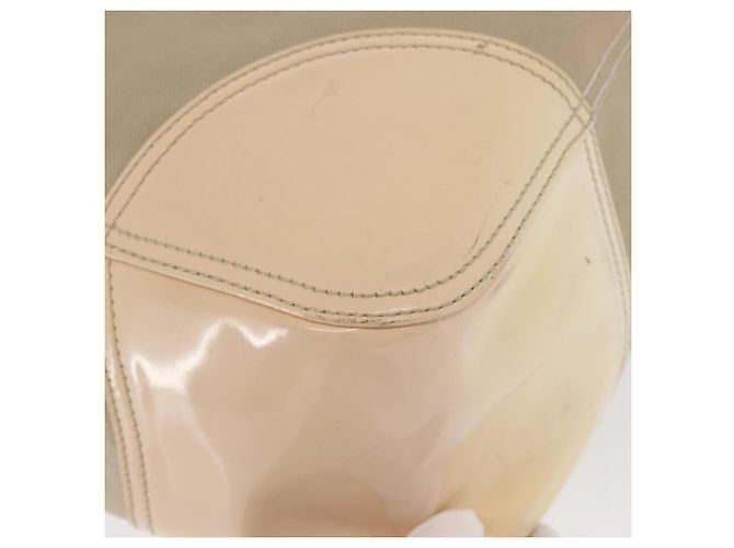 PRADA Tote Bag aus Canvas und Leder Beige Silber Authentisch 160268 - Ansicht 15