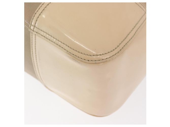 PRADA Tote Bag aus Canvas und Leder Beige Silber Authentisch 160268 - Ansicht 16