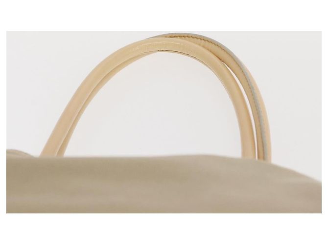 PRADA Tote Bag aus Canvas und Leder Beige Silber Authentisch 160268 - Ansicht 8