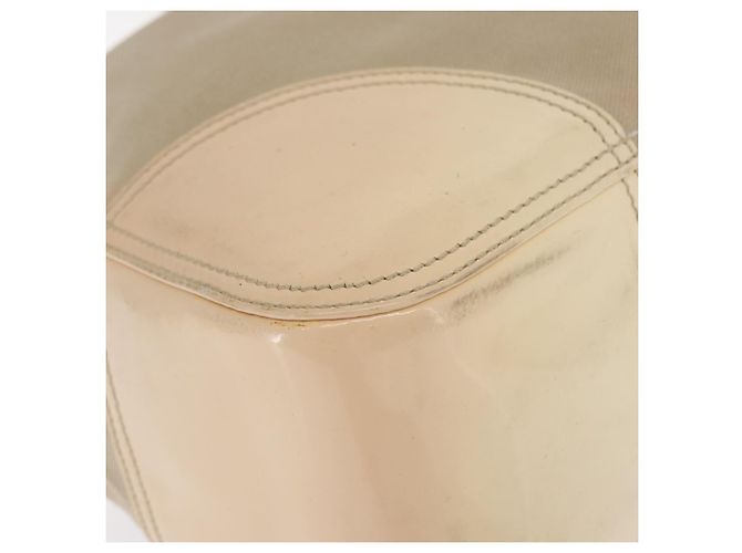PRADA Tote Bag aus Canvas und Leder Beige Silber Authentisch 160268 - Ansicht 9