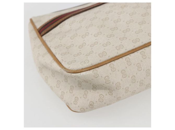 GUCCI Borsa Clutch Sherry Line in Tela Micro GG Bianca 014 904 0018 Auth BA9347 Bianco D'oro - vista 14