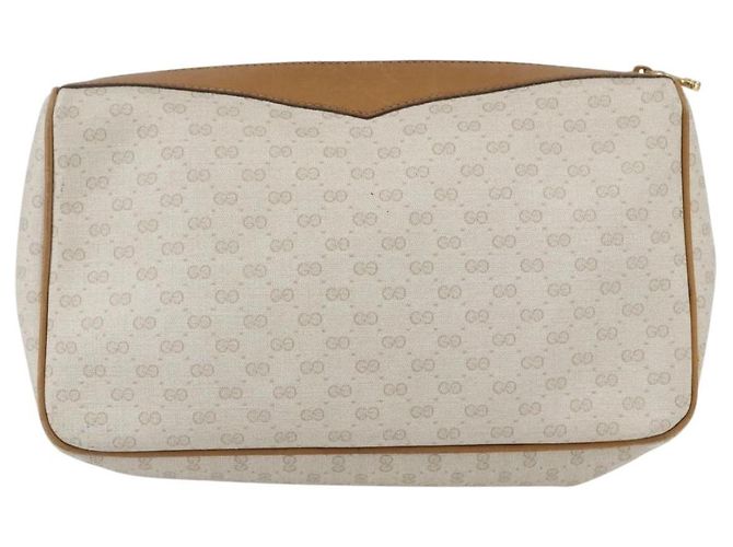 GUCCI Borsa Clutch Sherry Line in Tela Micro GG Bianca 014 904 0018 Auth BA9347 Bianco D'oro - vista 2