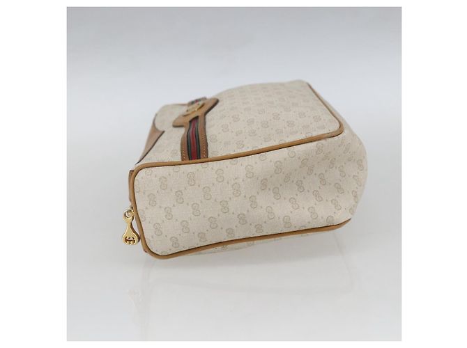 GUCCI Borsa Clutch Sherry Line in Tela Micro GG Bianca 014 904 0018 Auth BA9347 Bianco D'oro - vista 3