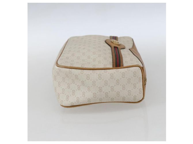 GUCCI Borsa Clutch Sherry Line in Tela Micro GG Bianca 014 904 0018 Auth BA9347 Bianco D'oro - vista 4