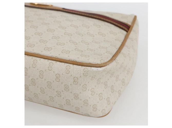 GUCCI Borsa Clutch Sherry Line in Tela Micro GG Bianca 014 904 0018 Auth BA9347 Bianco D'oro - vista 7