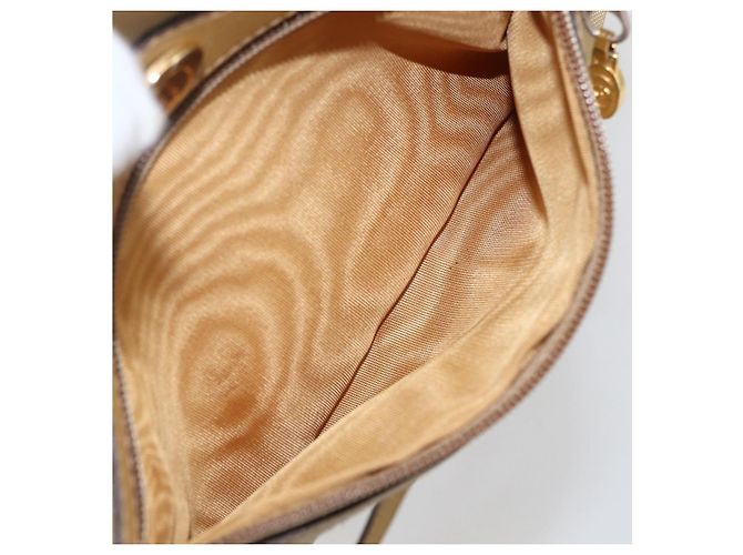 Gucci Bolsa de Ombro Web Sherry Line Nylon Bege Dourado Vermelho 010 378 Auth 159085 - vista 11