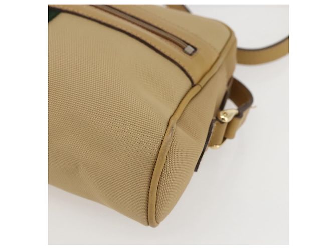 Gucci Bolsa de Ombro Web Sherry Line Nylon Bege Dourado Vermelho 010 378 Auth 159085 - vista 14
