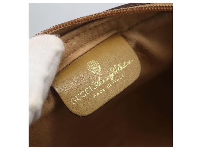 Gucci Bolsa de Ombro Web Sherry Line Nylon Bege Dourado Vermelho 010 378 Auth 159085 - vista 19