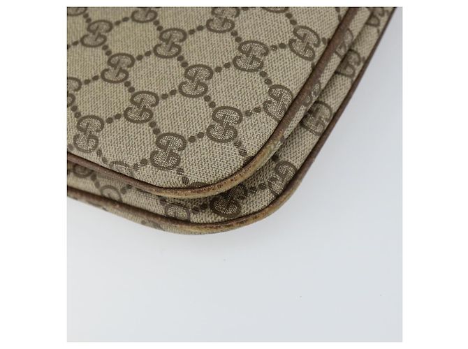 Borsa a Spalla Gucci GG Supreme Web Sherry Line PVC Beige Oro Auth 158405 D'oro - vista 14