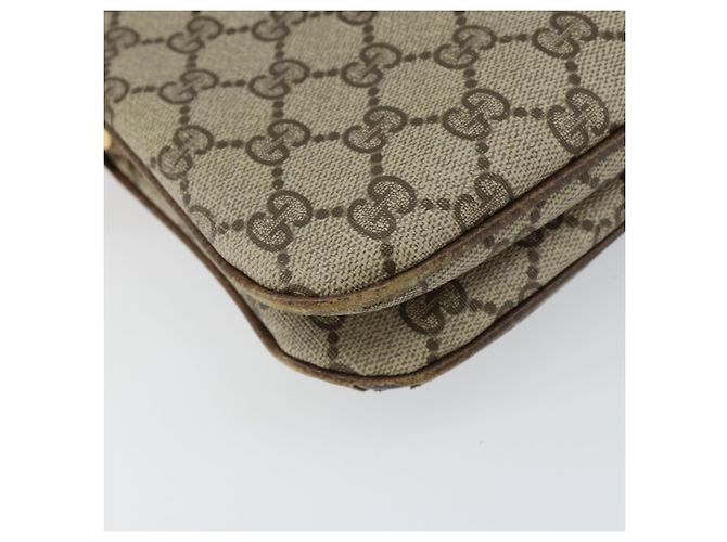 Borsa a Spalla Gucci GG Supreme Web Sherry Line PVC Beige Oro Auth 158405 D'oro - vista 16