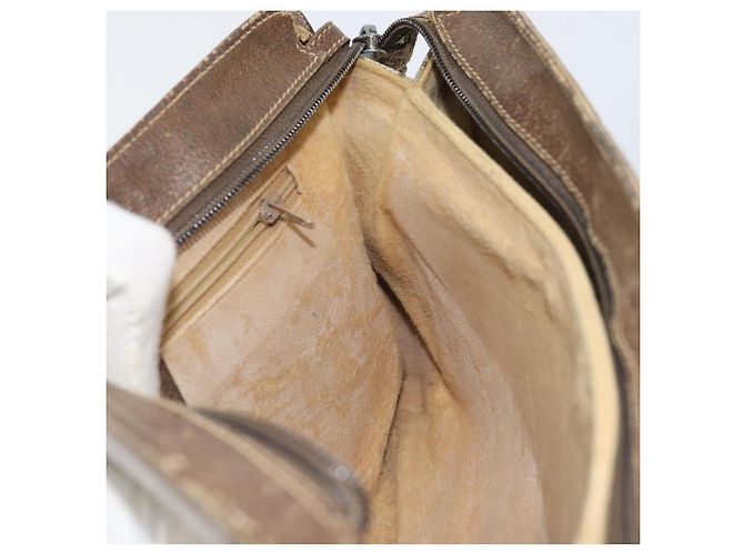 Borsa a Spalla Gucci GG Supreme Web Sherry Line PVC Beige Oro Auth 158405 D'oro - vista 19