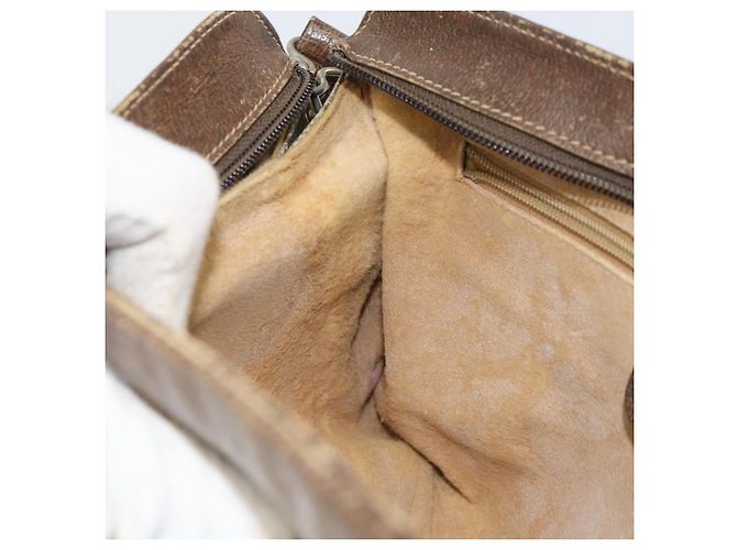 Borsa a Spalla Gucci GG Supreme Web Sherry Line PVC Beige Oro Auth 158405 D'oro - vista 20