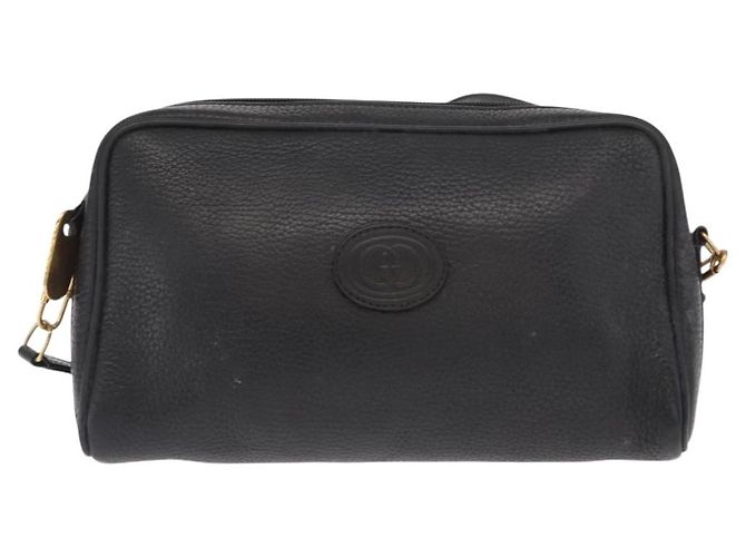 Borsa a Spalla in Pelle Nera e Oro GUCCI 007 87 0012 Auth 160291 Nero D'oro - vista 13