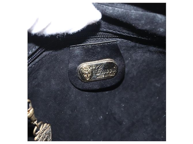 Borsa a Spalla in Pelle Nera e Oro GUCCI 007 87 0012 Auth 160291 Nero D'oro - vista 18