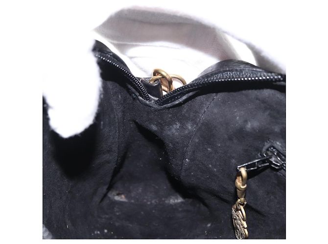 Borsa a Spalla in Pelle Nera e Oro GUCCI 007 87 0012 Auth 160291 Nero D'oro - vista 20