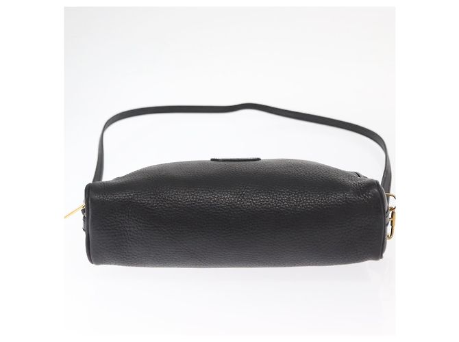 Borsa a Spalla in Pelle Nera e Oro GUCCI 007 87 0012 Auth 160291 Nero D'oro - vista 6