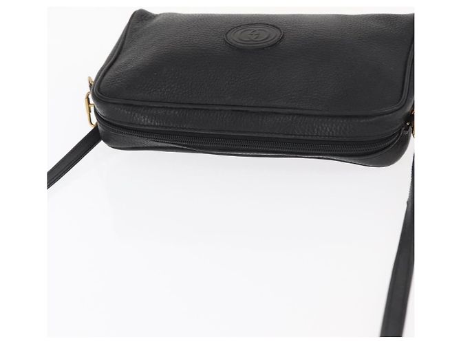 Borsa a Spalla in Pelle Nera e Oro GUCCI 007 87 0012 Auth 160291 Nero D'oro - vista 7