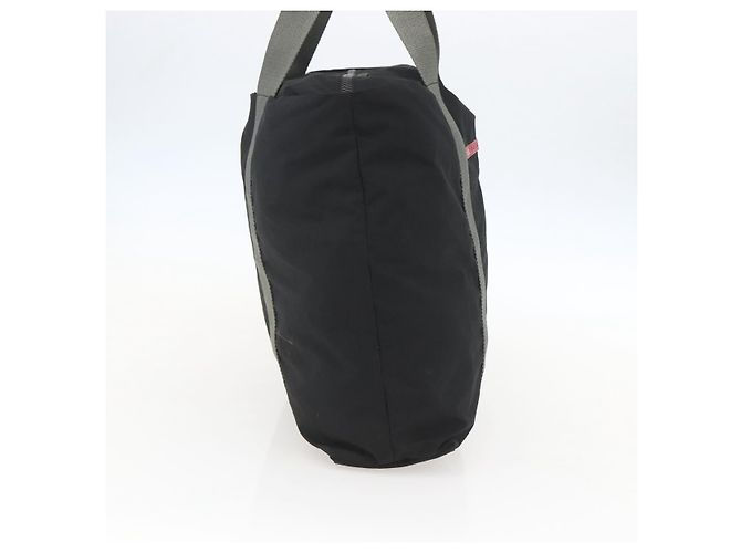 PRADA Borsa sportiva in nylon nera argento Auth 160518 Nero - vista 3