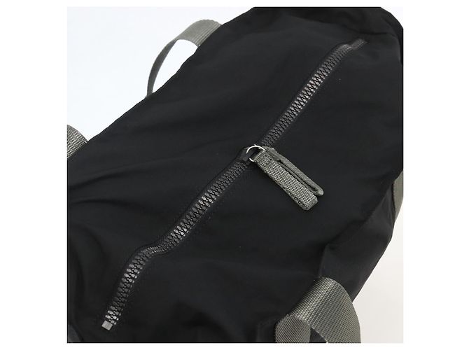PRADA Borsa sportiva in nylon nera argento Auth 160518 Nero - vista 6