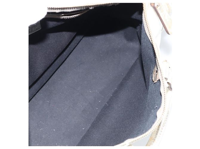 Borsa GUCCI GG Supreme in pelle PVC bianca e oro 190259 Auth 159013 Bianco D'oro - vista 11