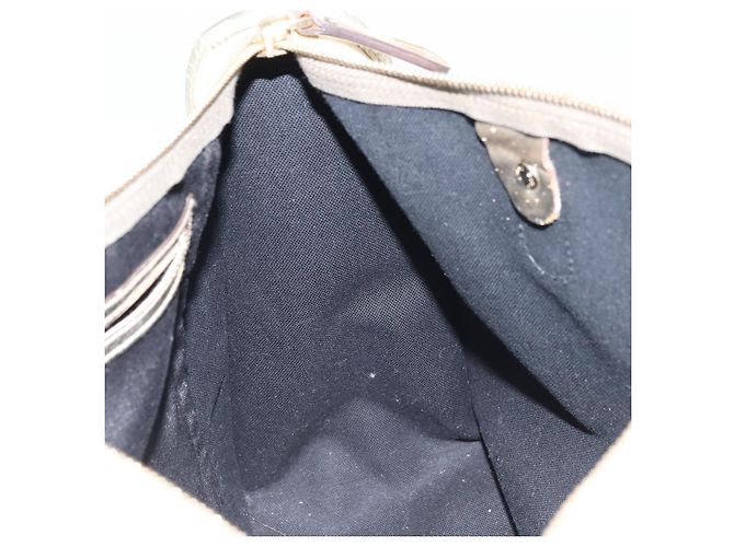 Borsa GUCCI GG Supreme in pelle PVC bianca e oro 190259 Auth 159013 Bianco D'oro - vista 20