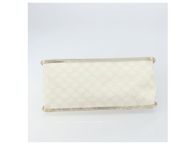 Borsa GUCCI GG Supreme in pelle PVC bianca e oro 190259 Auth 159013 Bianco D'oro - vista 5