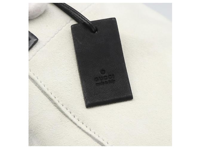 Borsa a Mano GUCCI Camoscio Bianco Oro Auth 159346 D'oro - vista 10