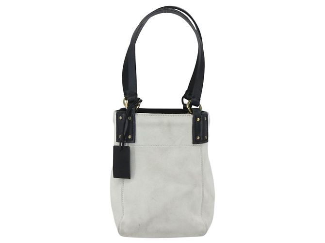 Borsa a Mano GUCCI Camoscio Bianco Oro Auth 159346 D'oro - vista 13