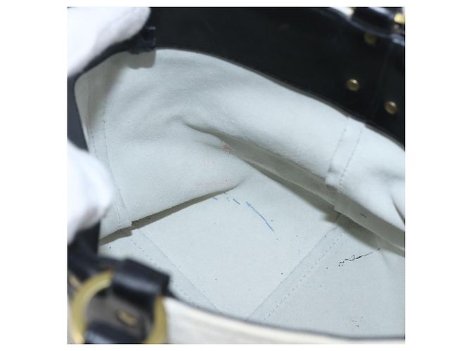 Borsa a Mano GUCCI Camoscio Bianco Oro Auth 159346 D'oro - vista 18