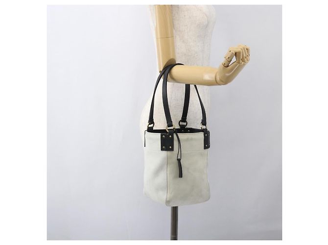 Borsa a Mano GUCCI Camoscio Bianco Oro Auth 159346 D'oro - vista 23