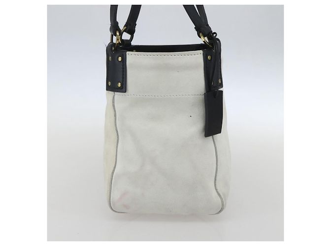 Borsa a Mano GUCCI Camoscio Bianco Oro Auth 159346 D'oro - vista 3