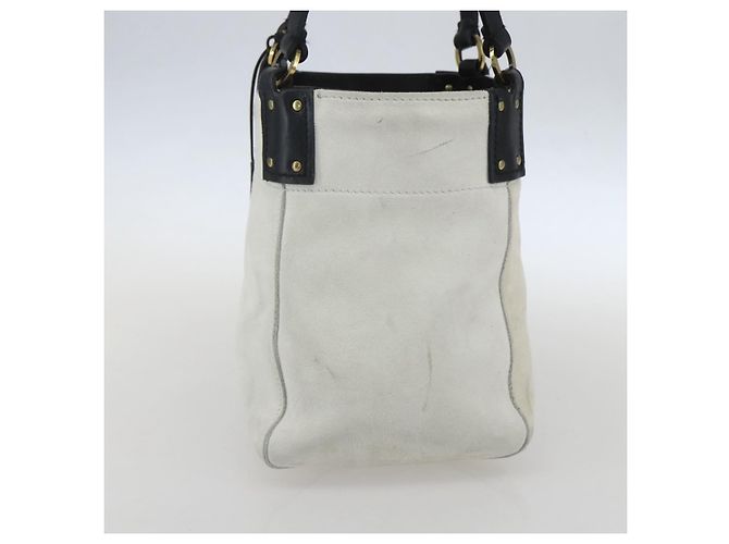 Borsa a Mano GUCCI Camoscio Bianco Oro Auth 159346 D'oro - vista 4