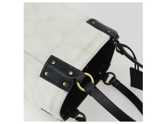 Borsa a Mano GUCCI Camoscio Bianco Oro Auth 159346 D'oro - vista 6