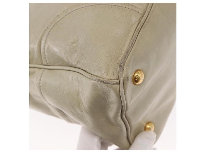 Borsa a Mano in Pelle PRADA 2 in 1 Beige Oro Auth ka1369 D'oro - vista 16