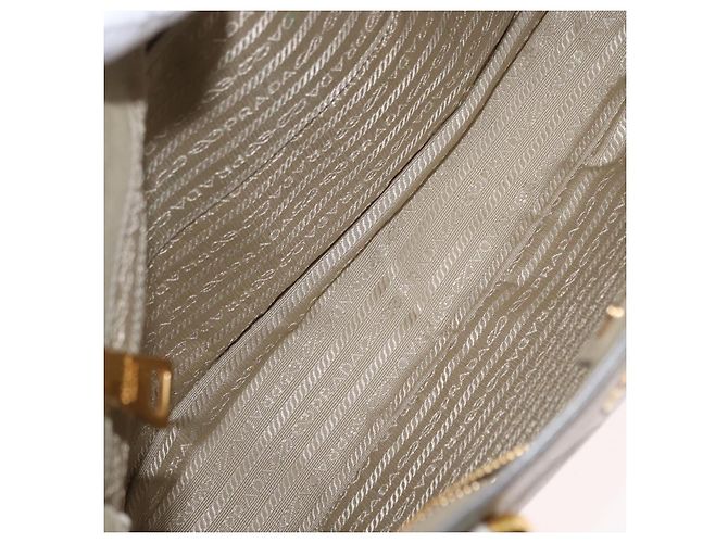 Borsa a Mano in Pelle PRADA 2 in 1 Beige Oro Auth ka1369 D'oro - vista 22