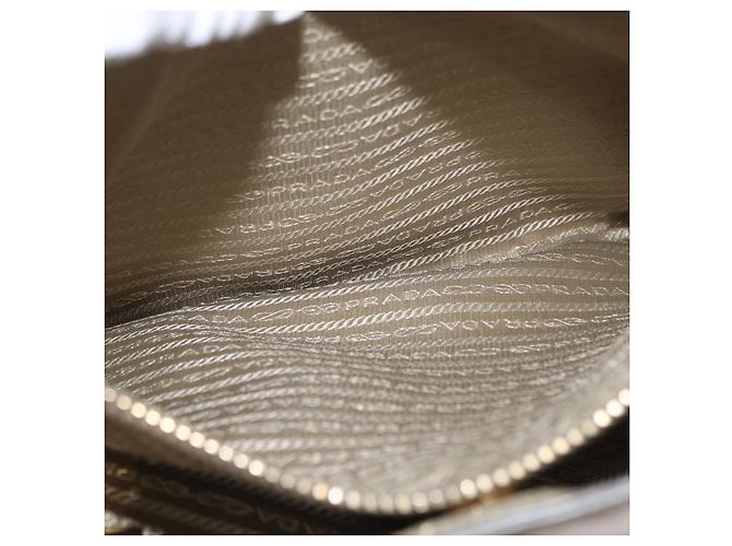 Borsa a Mano in Pelle PRADA 2 in 1 Beige Oro Auth ka1369 D'oro - vista 28