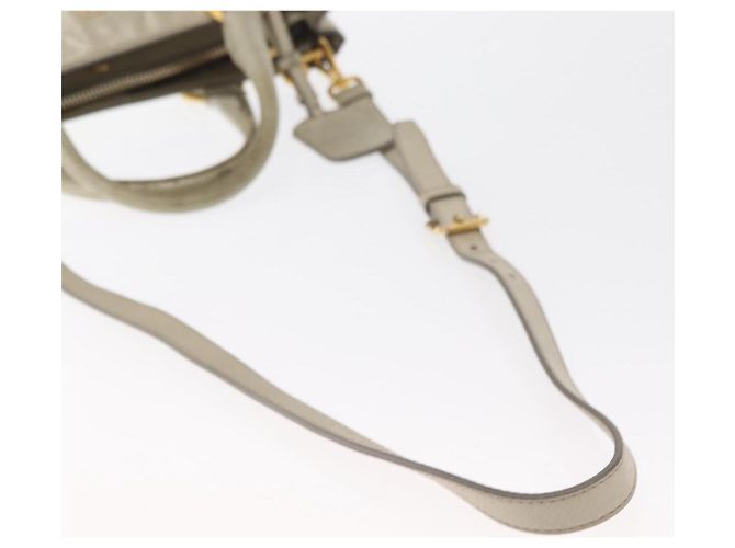 Borsa a Mano in Pelle PRADA 2 in 1 Beige Oro Auth ka1369 D'oro - vista 9