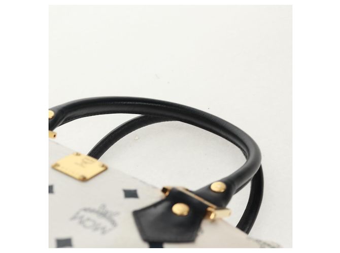 Borsa Boston MCM Logogram Vicetos in pelle PVC 2 in 1 bianca e oro Auth 159053 Bianco D'oro - vista 14