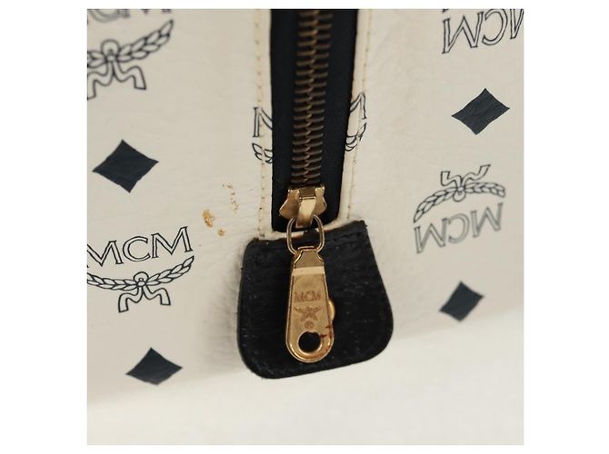 Borsa Boston MCM Logogram Vicetos in pelle PVC 2 in 1 bianca e oro Auth 159053 Bianco D'oro - vista 20