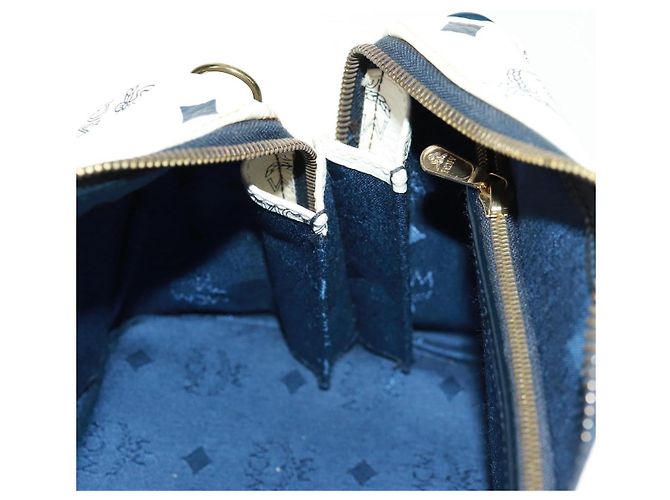 Borsa Boston MCM Logogram Vicetos in pelle PVC 2 in 1 bianca e oro Auth 159053 Bianco D'oro - vista 22