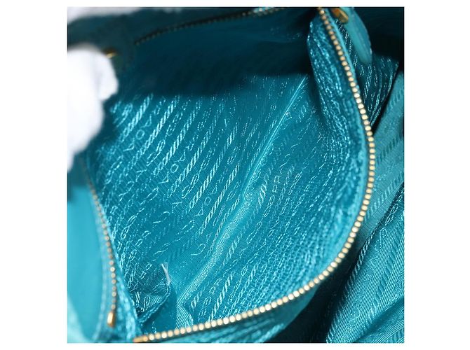 PRADA Bolso de mano de nailon azul claro dorado Auth ka1374 - vista 22