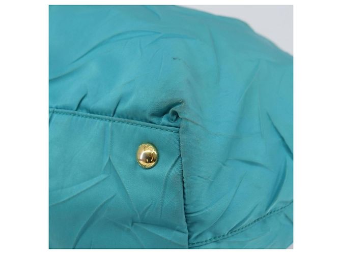 PRADA Bolso de mano de nailon azul claro dorado Auth ka1374 - vista 9