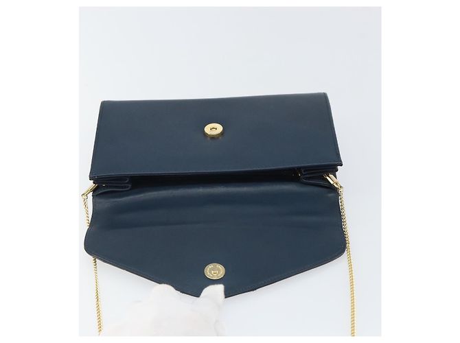 Borsa a spalla in pelle Christian Dior, blu navy e oro, autentica BA9389 D'oro - vista 10