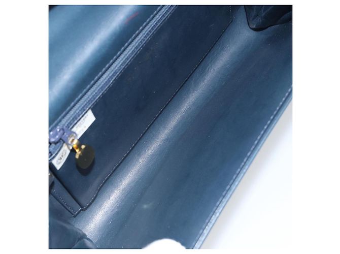 Borsa a spalla in pelle Christian Dior, blu navy e oro, autentica BA9389 D'oro - vista 11
